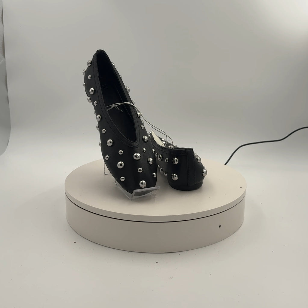 Women’s Sammie Studded Ballet Flats With Memory Foam Insole – A New Day Black 8.5