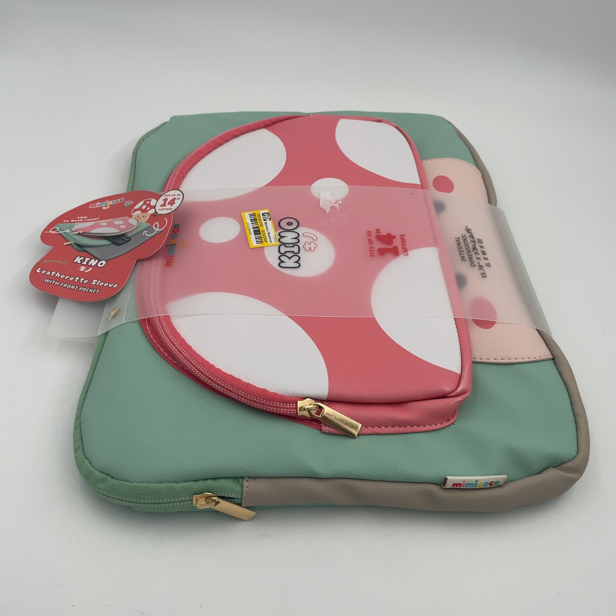 Mimicoco Mushroom Character Pocket Laptop Sleeve: Fits Most Laptops Up To 14"
