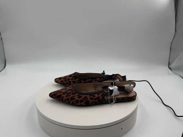 Women's London Sling Back Flats - A New Day Brown 6: Slip-On Tuxedo Style, Cushioned Insole, Pointed Toe, Textured Outsole