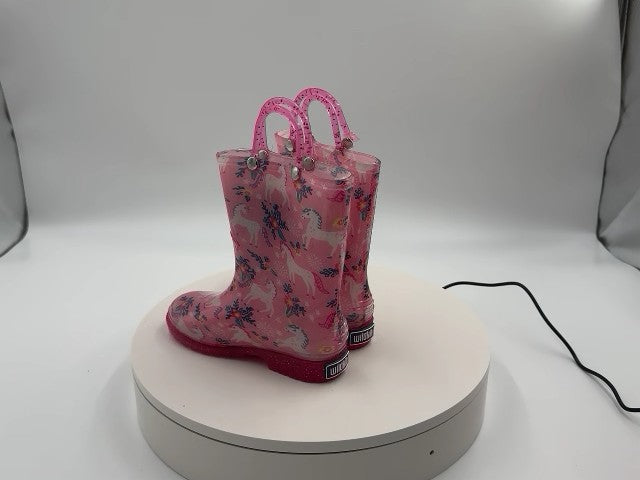 Wildkin Kids Waterproof Pull-on Rain Boots, Size 9 (Magical Unicorns)