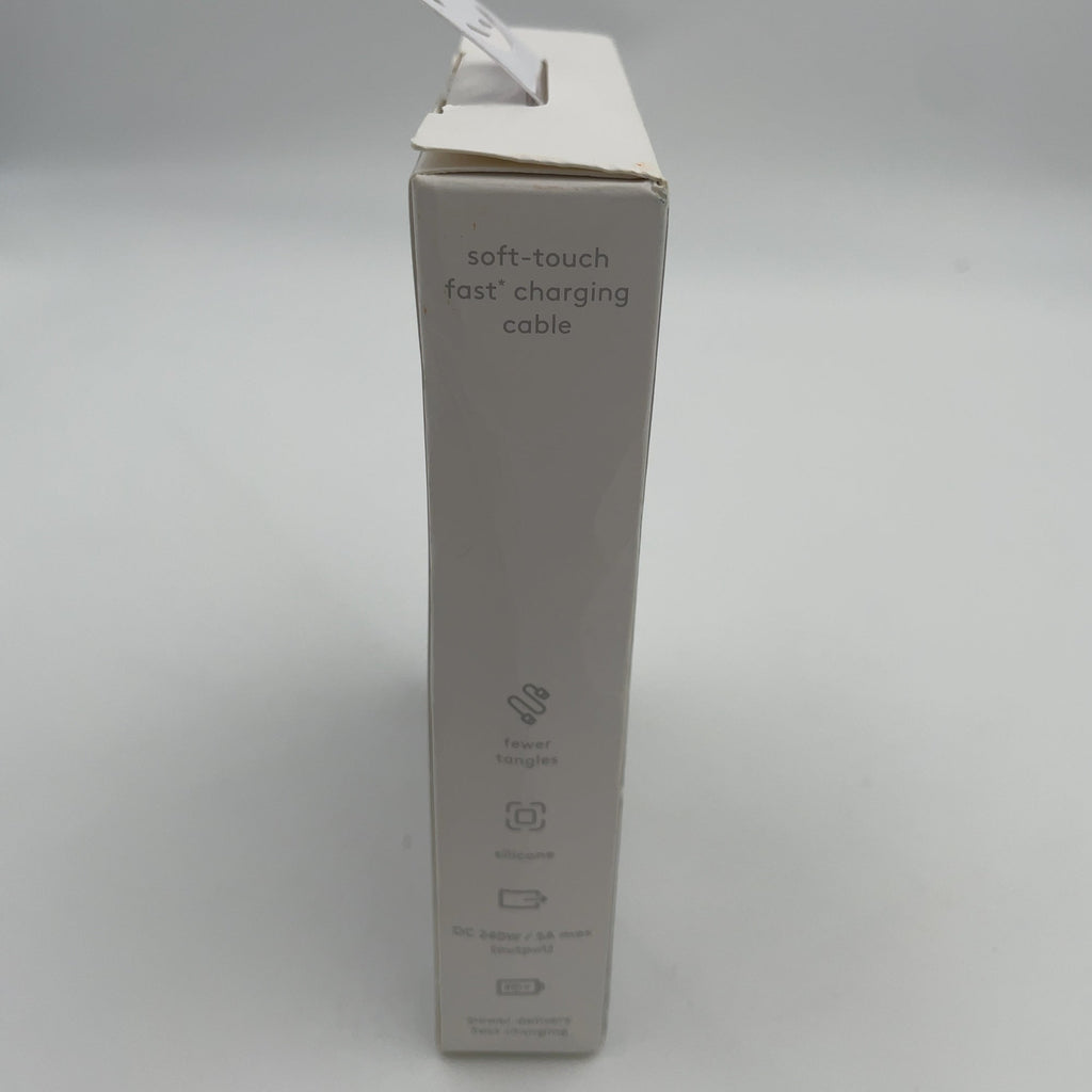 6' USB-C to USB-C Fast Charging Silicone Cable - heyday White Clay: Male-to-Male Connection