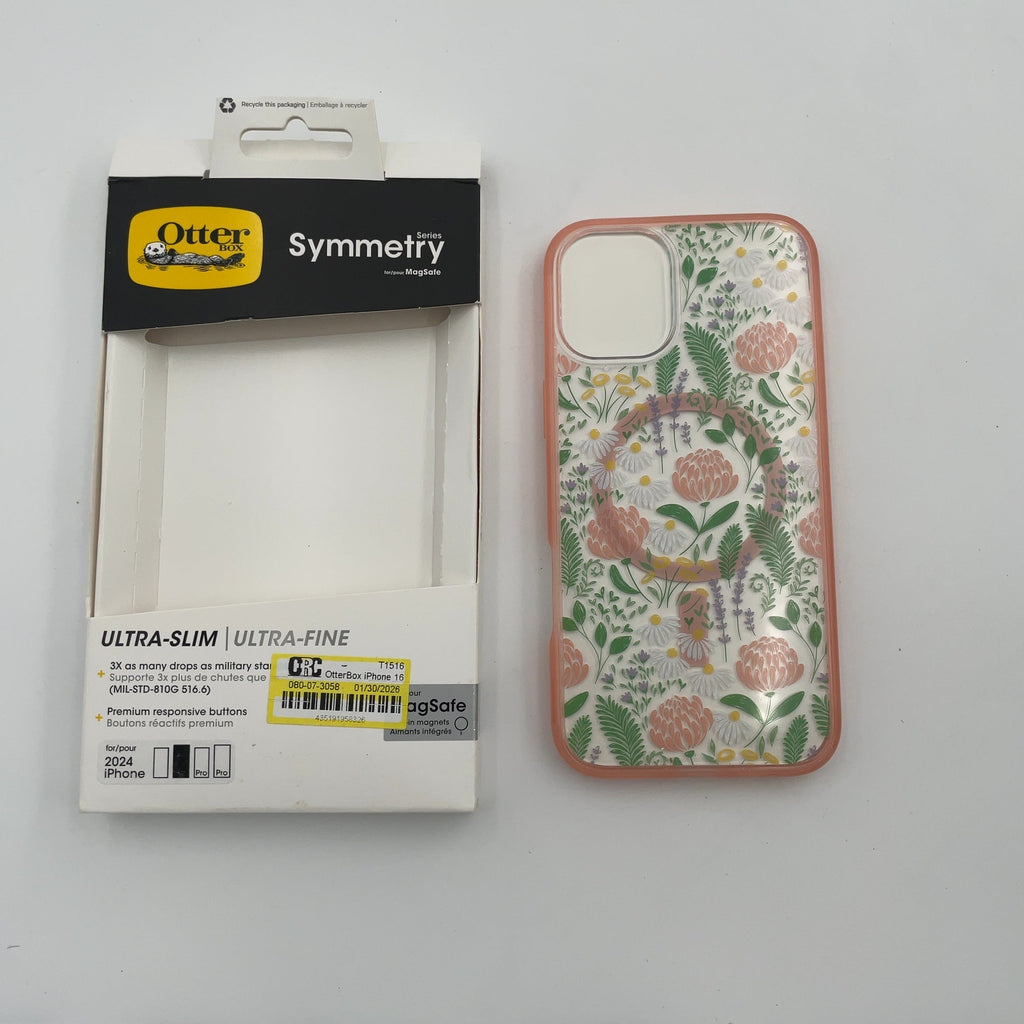 OtterBox iPhone 16 Plus Symmetry Series Case with MagSafe - Peachy Bloom: Plastic Solid Pattern, MagSafe Compatible