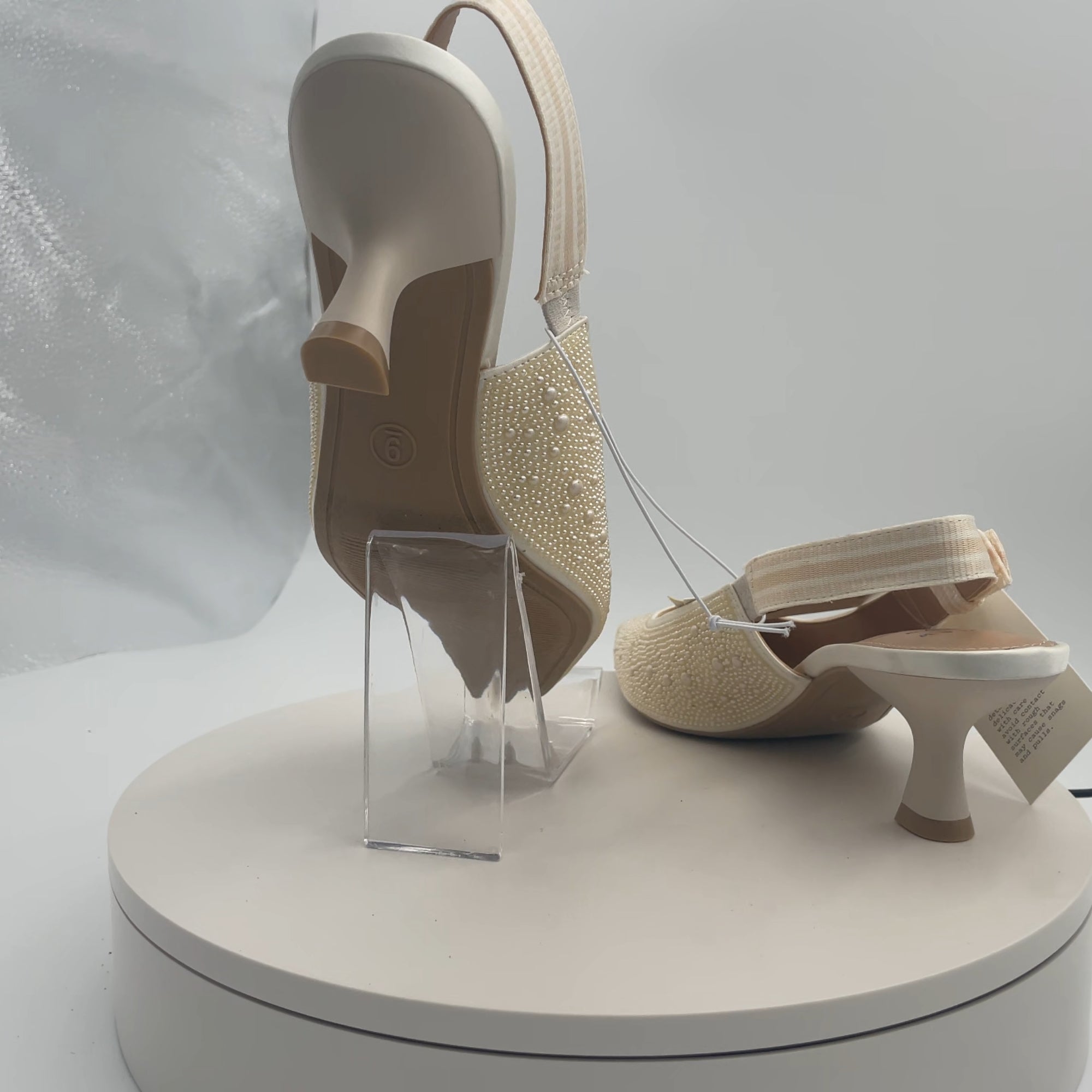Women's Milan Pearl Slingback Heels - A New Day Ivory 9: Closed Pointed Toe, Cushioned Insole, Satin Finish, Medium Width