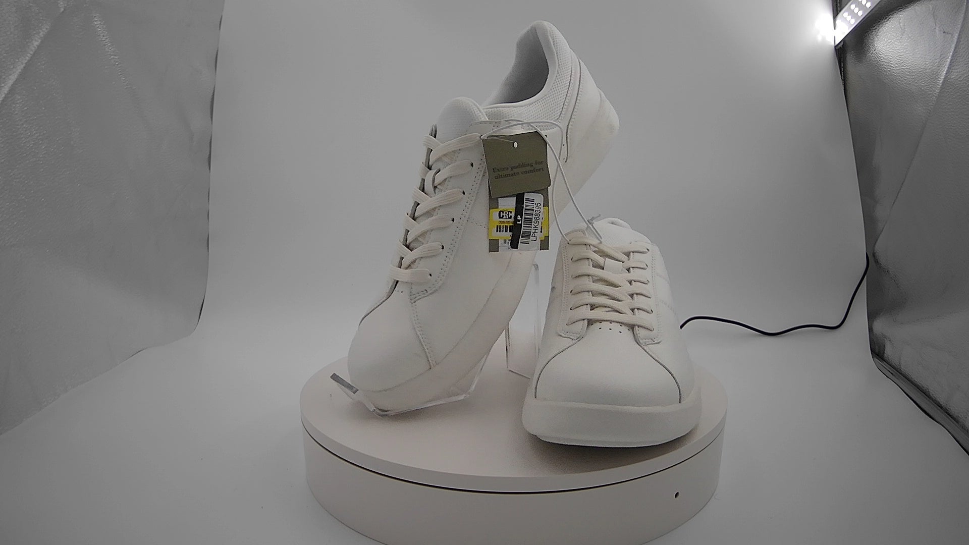Men's Scout Sneakers - Goodfellow & Co White 11: Lace-Up, Cushioned Footbed, Mesh Construction, Medium Width