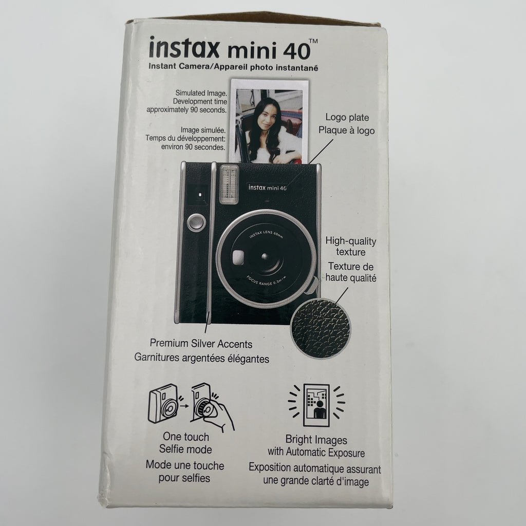 Fujifilm Instax Mini 40 Camera - Black: Automatic Focus, Built-In Flash, Instant Film Format