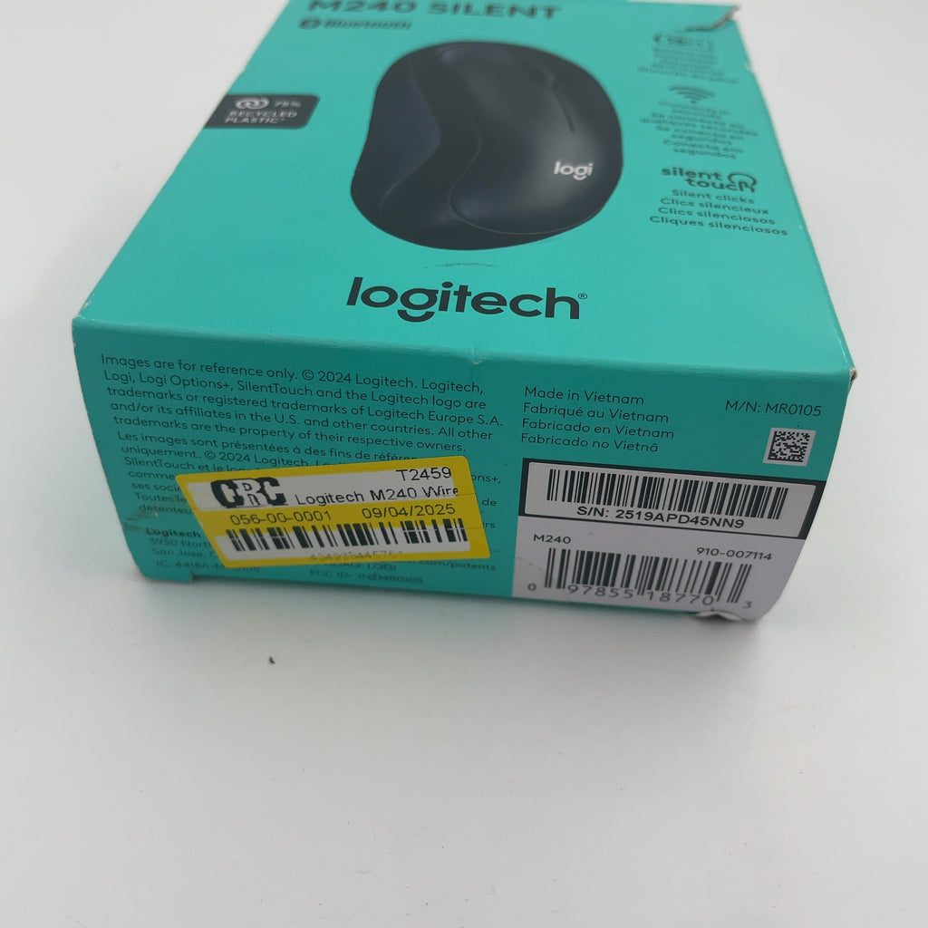 Logitech M240 Wireless Mouse - Black: Bluetooth For Windows, Macos & Chrome Os