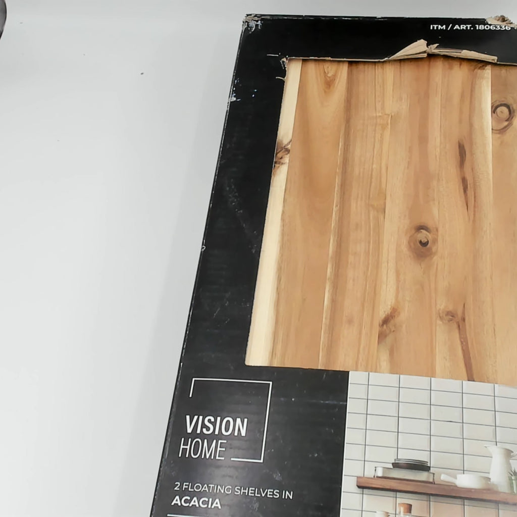 Acacia Wood Shelves 2Pk