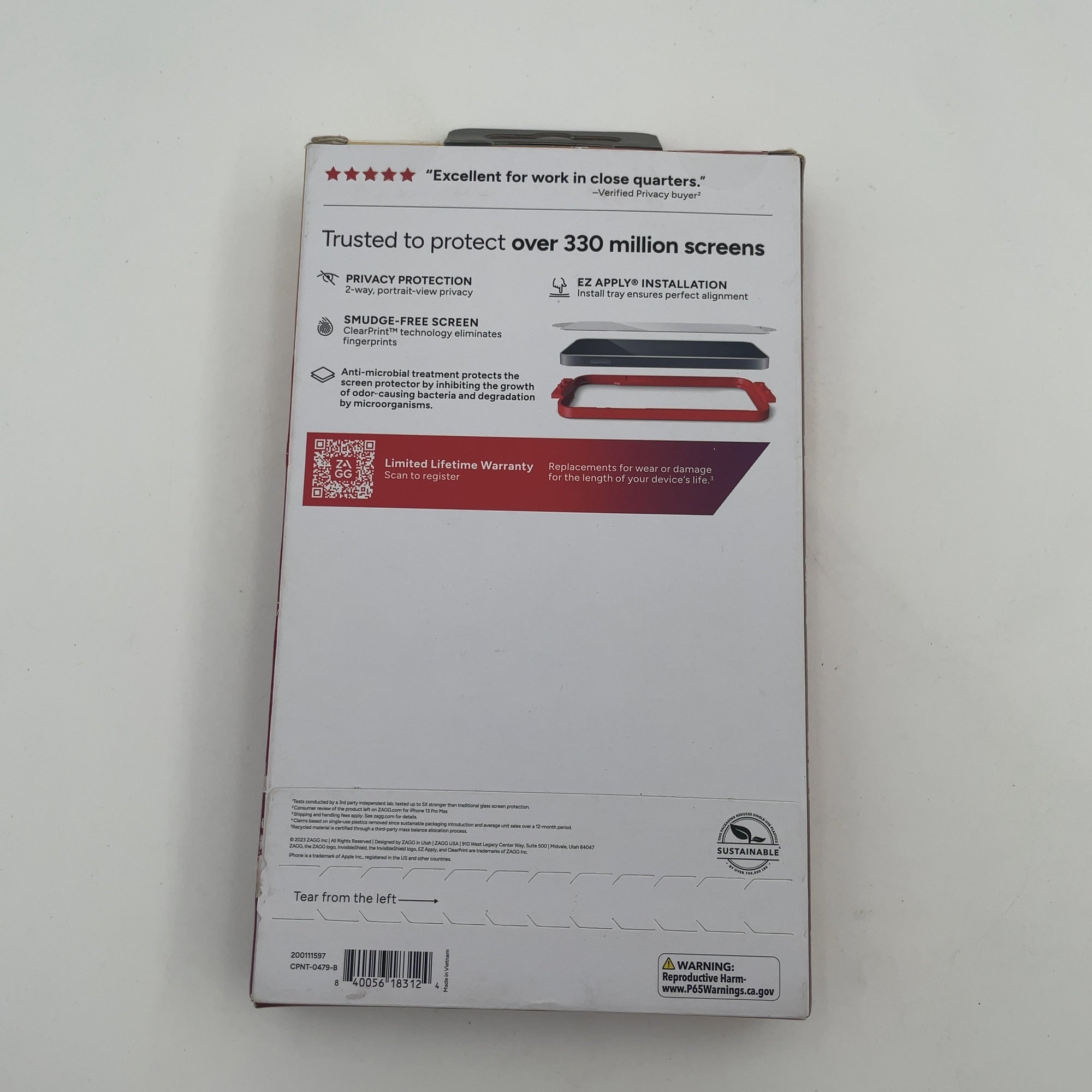 Zagg Apple Iphone 15 Pro Glass Elite Privacy Screen Protector: Scratch-Resistant, Anti-Fingerprint, Sturdy Construction