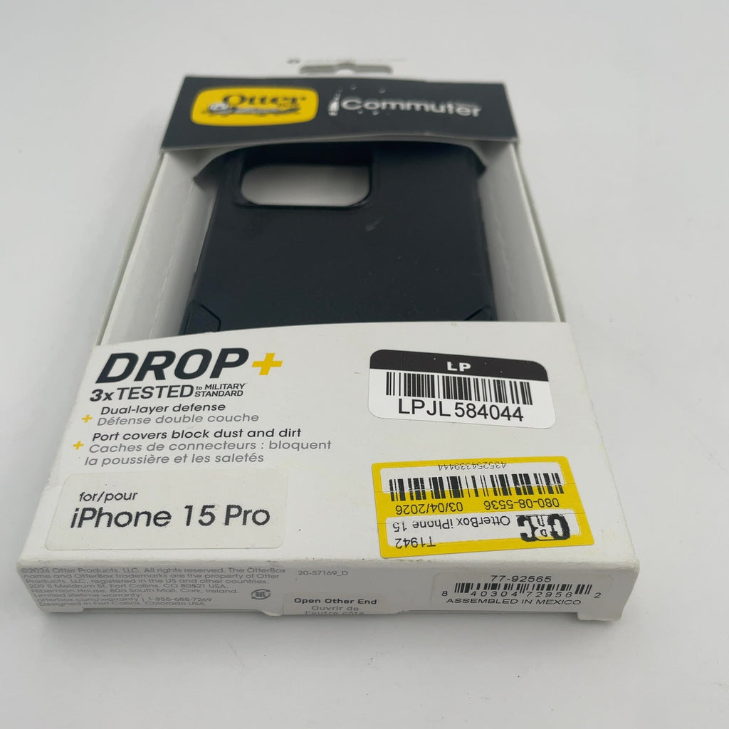 Otterbox Iphone 15 Pro Commuter Series Case - Black: Polycarbonate, Bump-Resistant