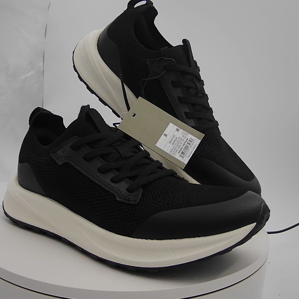 Men's Lee Knit Sneakers With Memory Foam Insole - Goodfellow & Co Black 8: Lace Up, Cushioned Footbed, Treaded Outsole