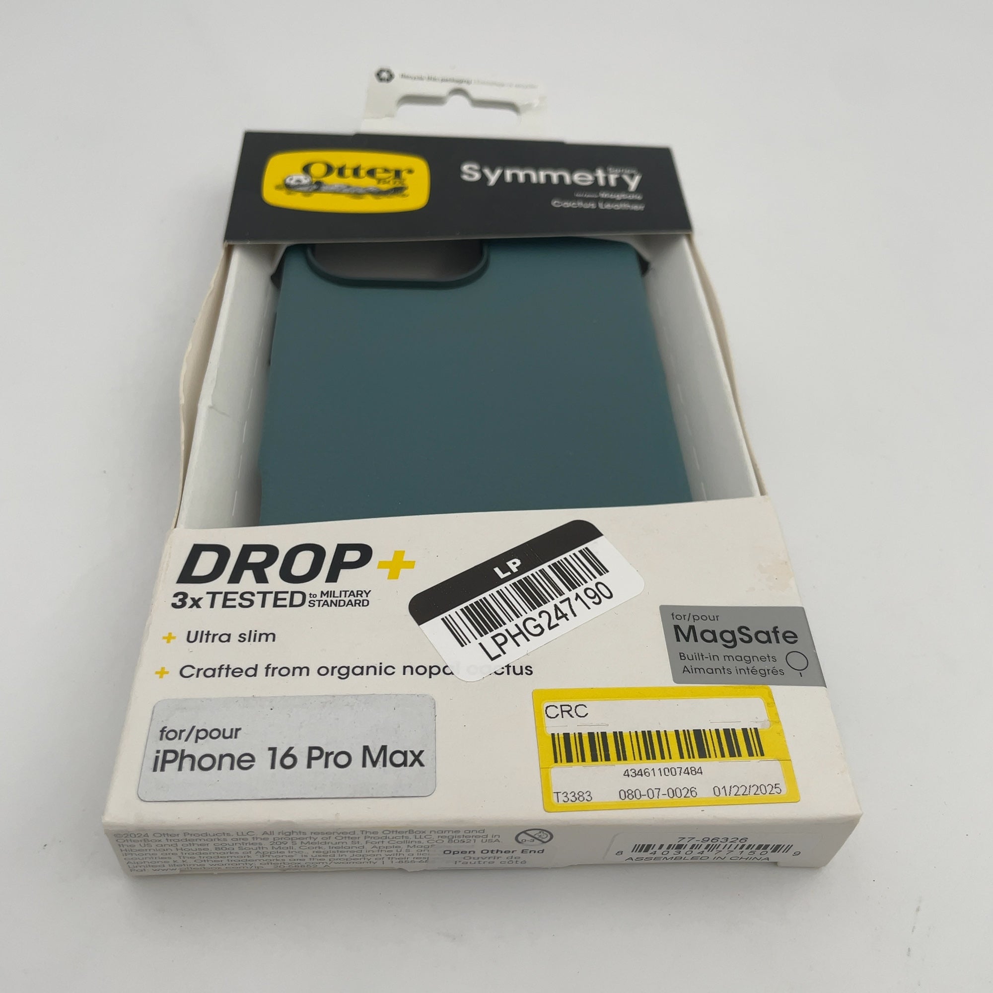 Otterbox Apple Iphone 16 Pro Max Symmetry Cactus Leather Series Case With Magsafe - Juniper Sprig: Faux Leather, Solid Pattern