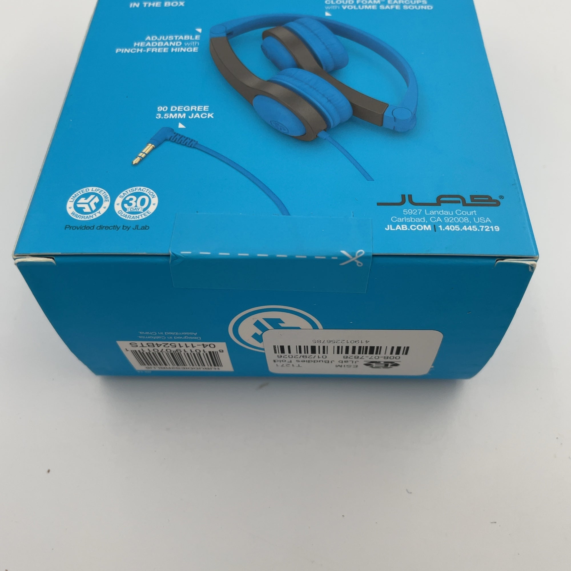 JLab JBuddies Folding Gen 2 Kids Headphones - Blue/Gray: Wired, Foam Ear Cushion