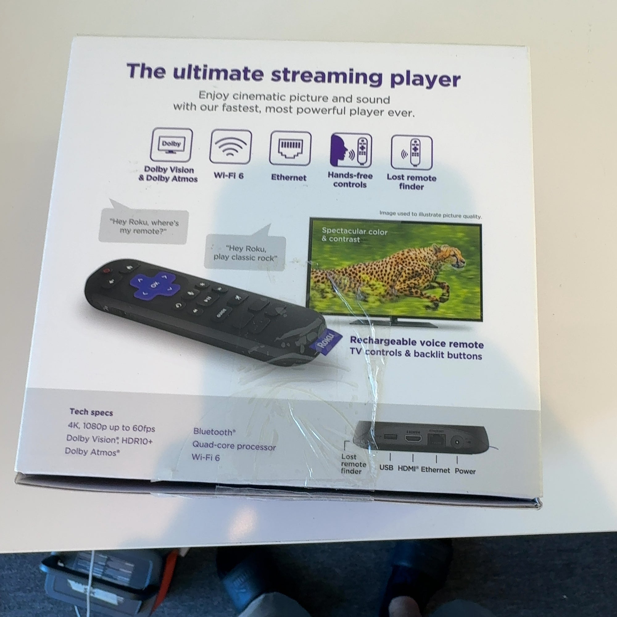 Roku Ultra 2024 Ultimate 4K Streaming Device With Hdr10+, Dolby Vision & Atmos Bluetooth & Wi-Fi 6 Voice Remote Pro With Free & Live Tv