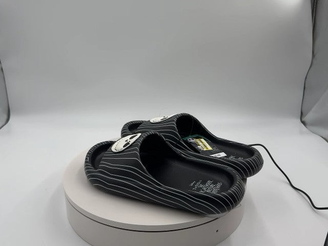 Men's Jack Skellington Nightmare Before Christmas Slides - Black 7: Disney Licensed, Open Toe, Slip On, Textured Outsole