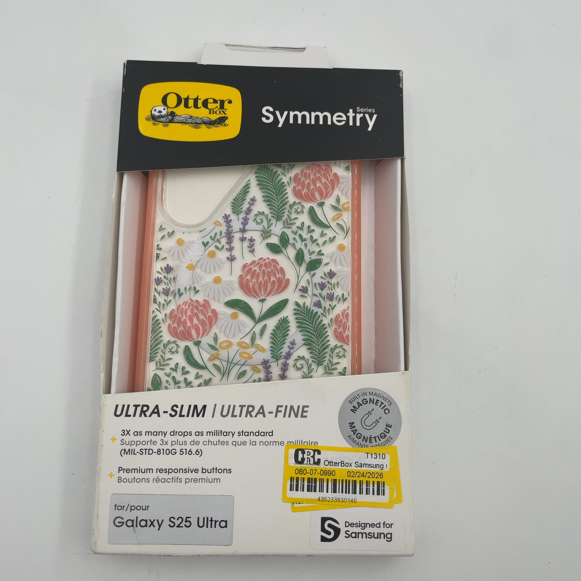 Otterbox Samsung Galaxy S25 Symmetry Series Case With Magnets - Clear: Solid Plastic Cell Phone Cover