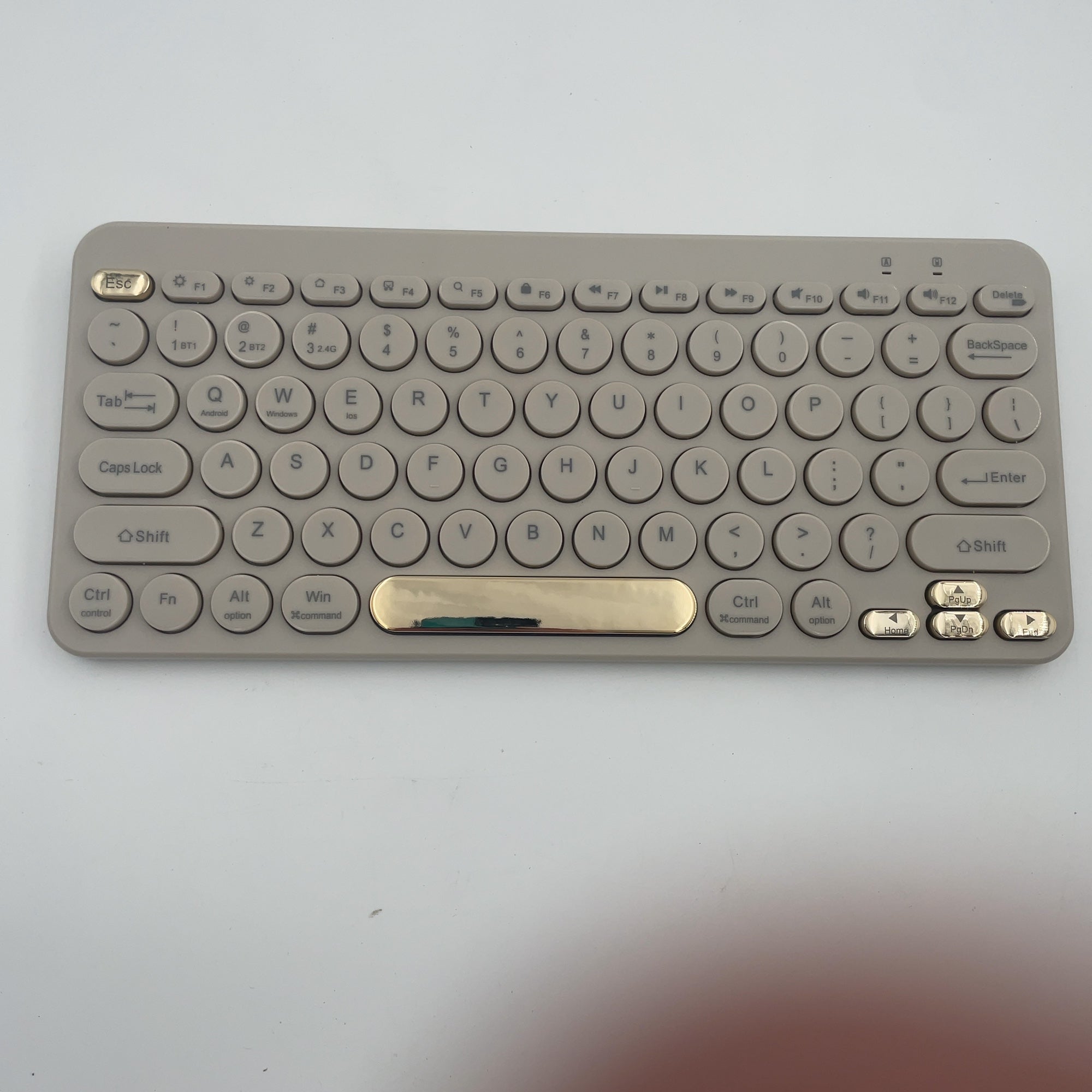 North Compact Round Key Wireless Keyboard - Beige
