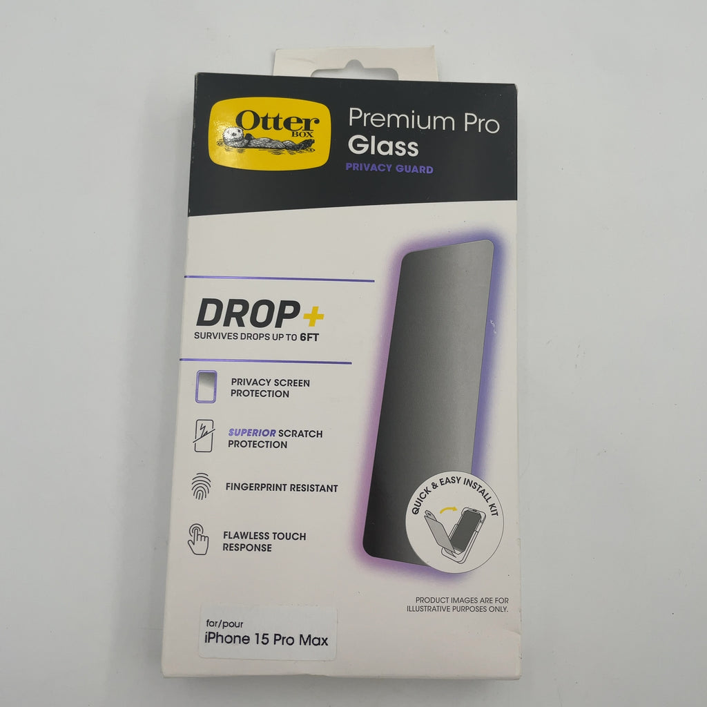 Otterbox Apple Iphone 15 Pro Max Premium Pro Privacy Guard Glass: Scratch-Resistant Self-Adhesive Screen Protector