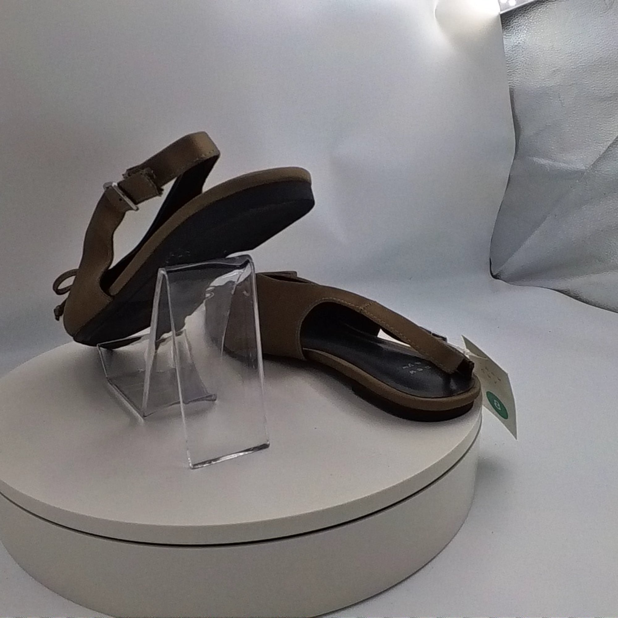 Women’s Camille Satin Slingback Bow Flats - A New Day Taupe 8 - Used Fair U004