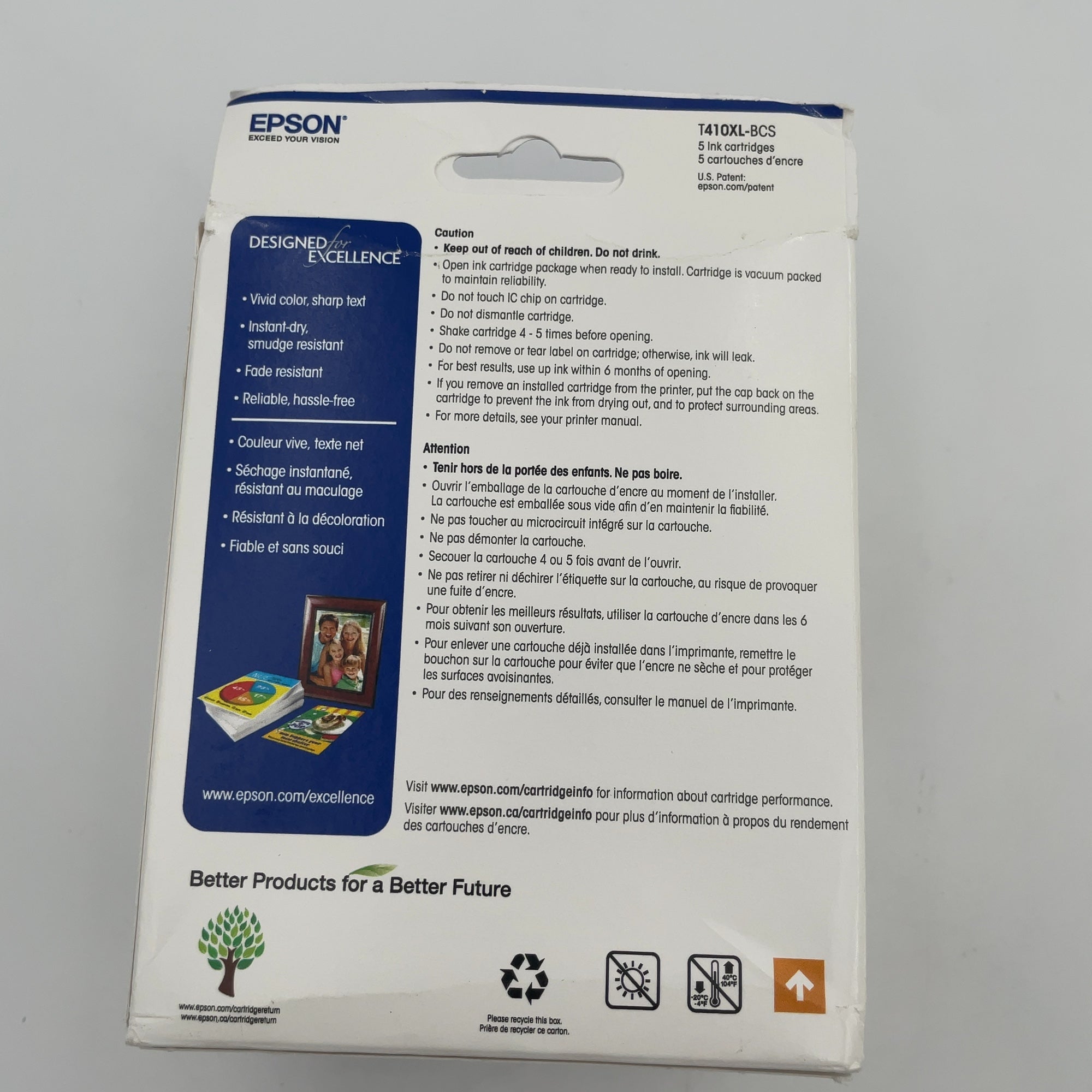 Epson 410XL Black & Standard Capacity Photo Black - C/M/Y Ink Cartridges Combo 5pk (T410XL-BCS) (Please be advised that sets may be missing pieces or otherwise incomplete.)