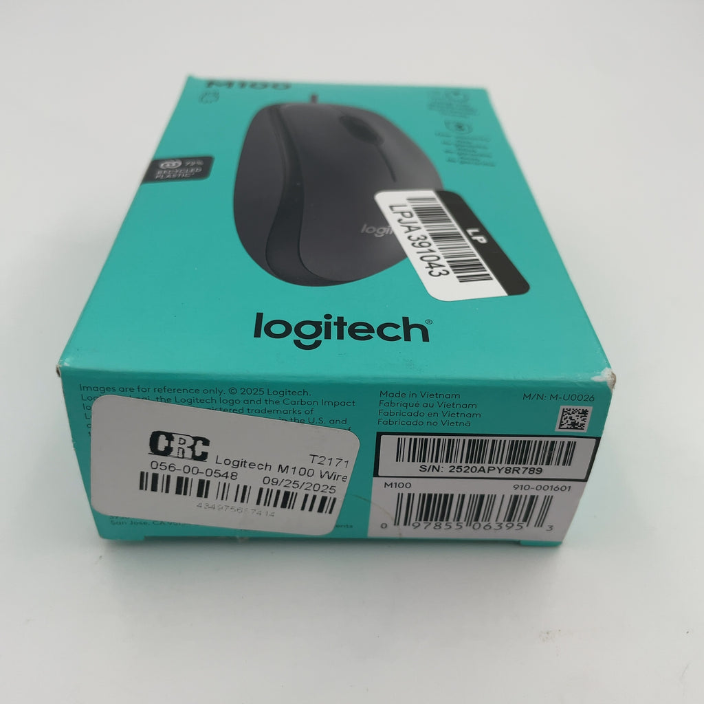 Logitech M100 Wired Mouse - Gray