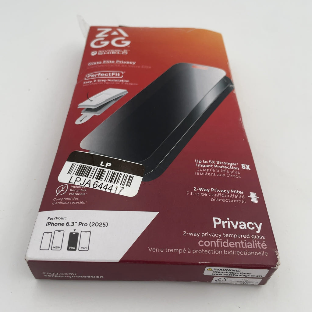 Zagg Apple Iphone 17 Pro Screen Protector Glass Elite Privacy