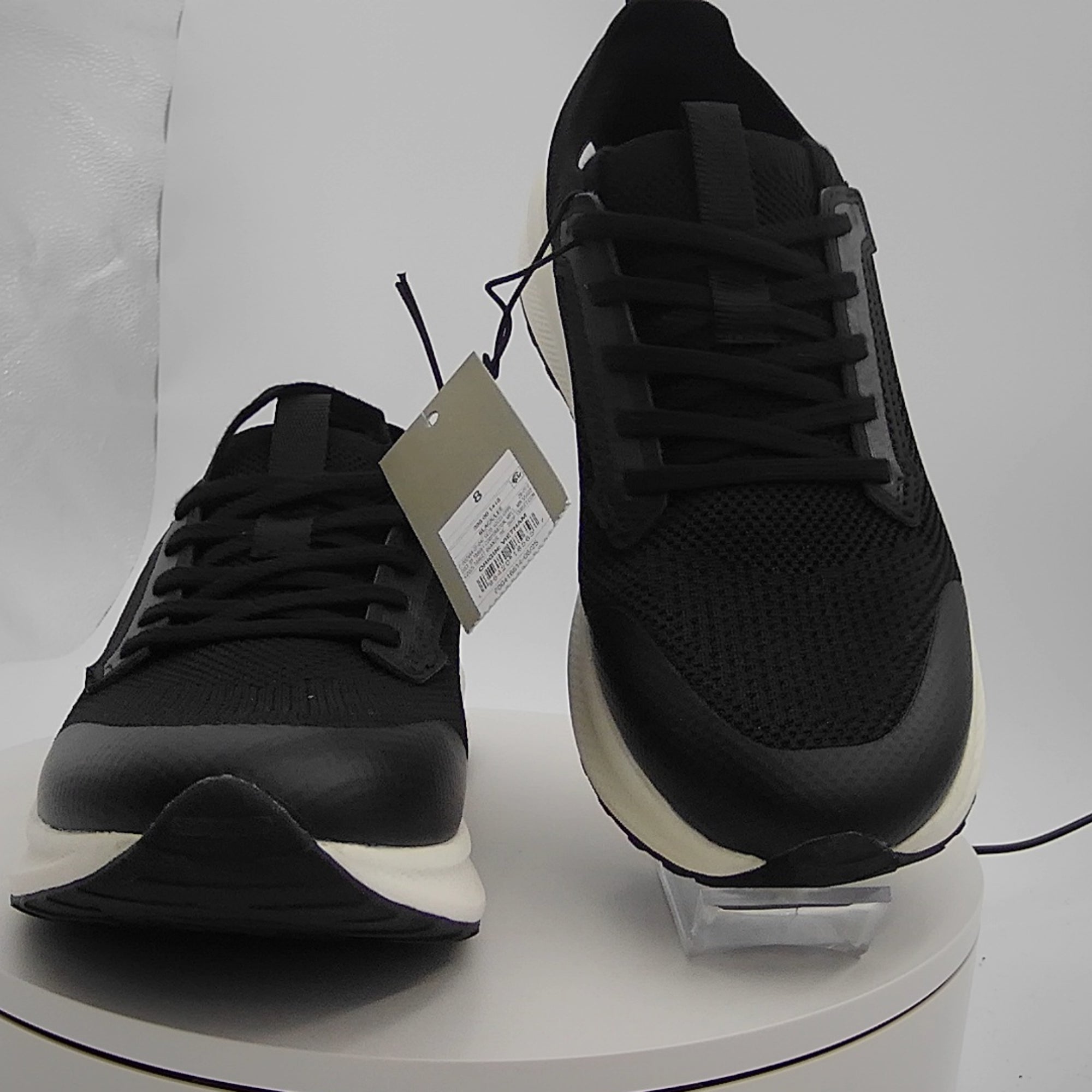 Men's Lee Knit Sneakers With Memory Foam Insole - Goodfellow & Co Black 8: Lace Up, Cushioned Footbed, Treaded Outsole