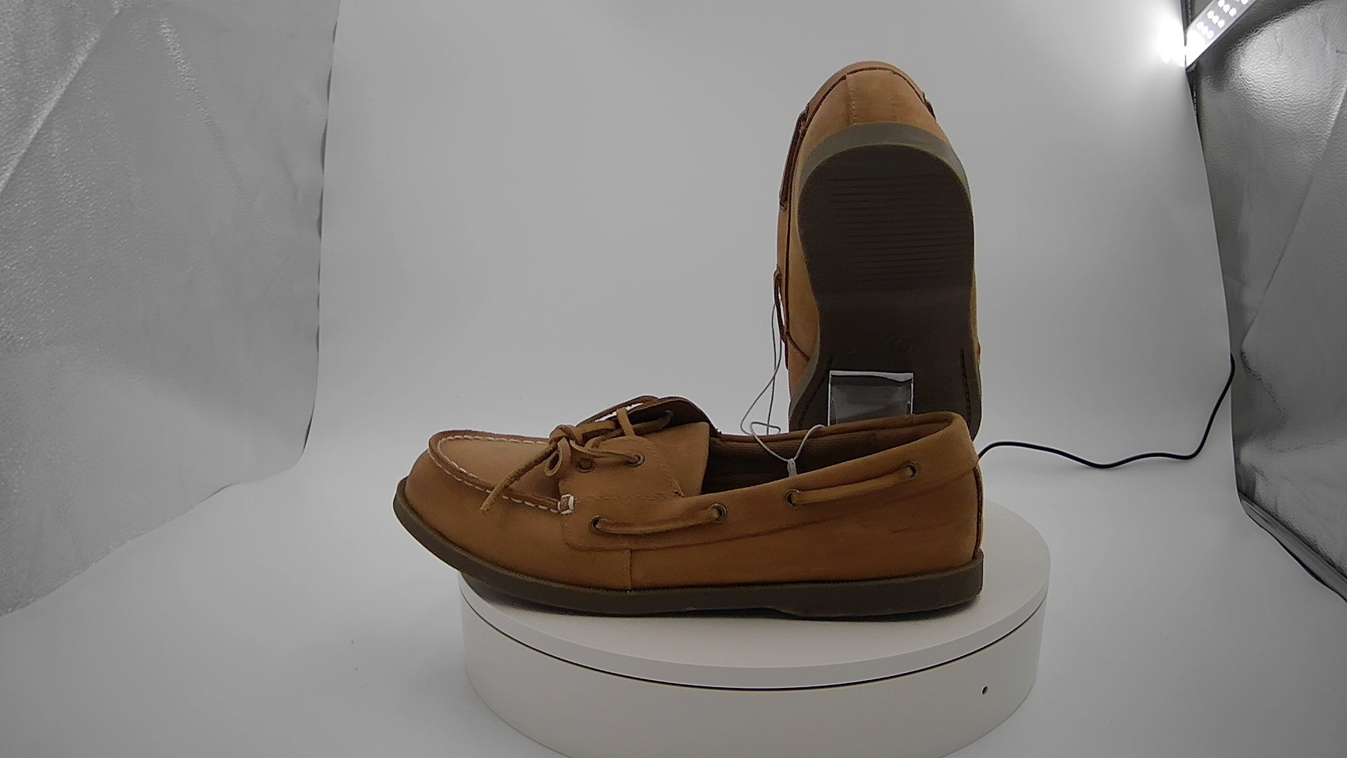 Men's Bennett Genuine Leather Loafers with Memory Foam Insole - Goodfellow & Co Cognac 9: Pull-On, Flexible Outsole