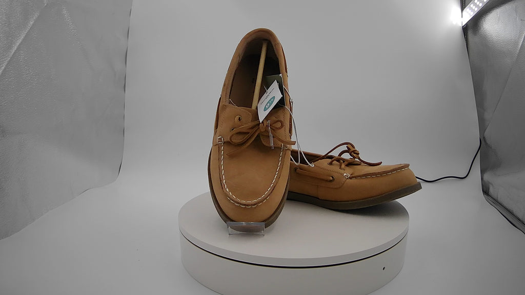 Men's Bennett Genuine Leather Loafers with Memory Foam Insole - Goodfellow & Co Cognac 9.5: Pull-On, Flexible Outsole