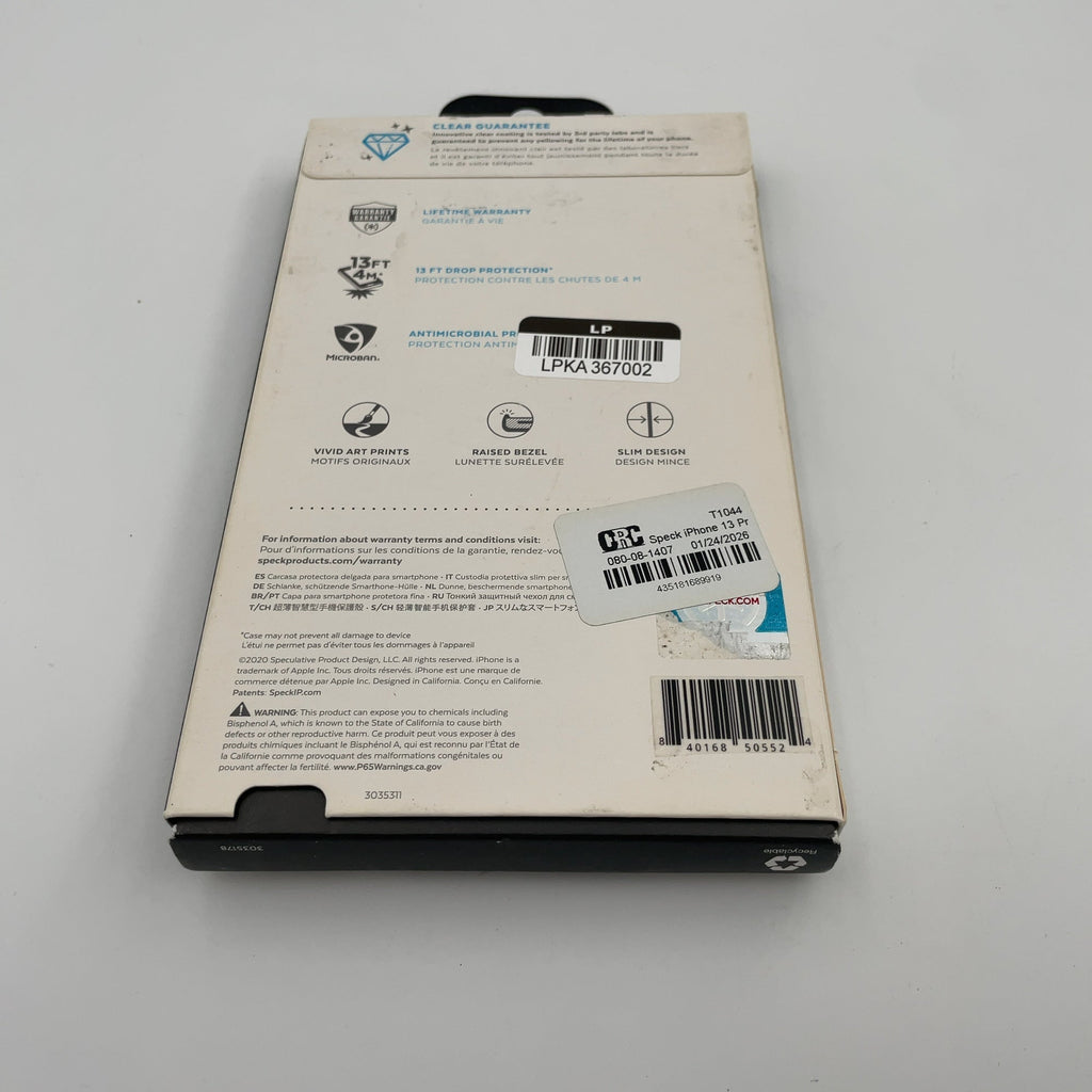 Speck iPhone 13 Pro Max/iPhone 12 Pro Max Presidio Perfect Clear Case - Ombre Fade: Impact-Resistant Polycarbonate