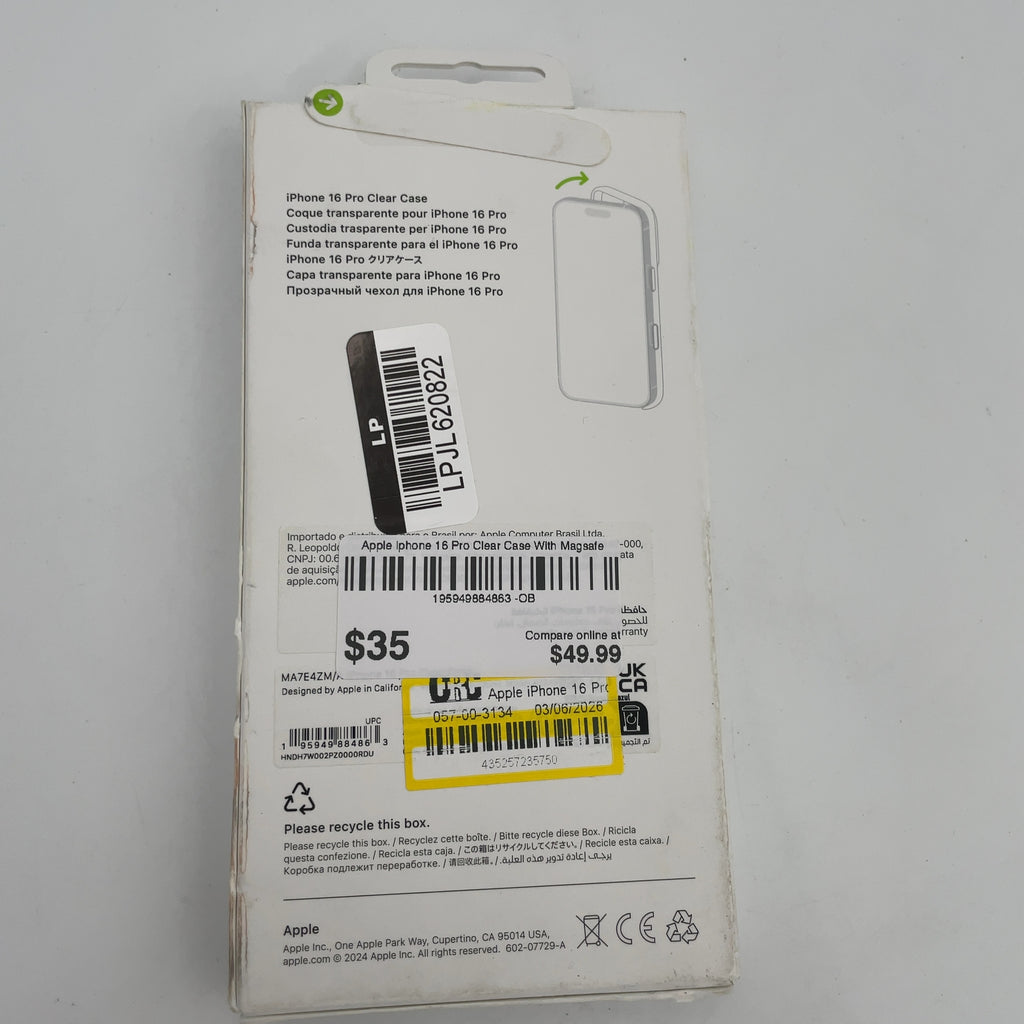 Apple Iphone 16 Pro Clear Case With Magsafe