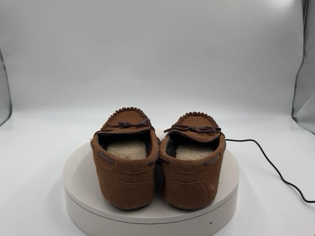 Men's Topher Moccasin Slippers - Goodfellow & Co Chestnut 11: Suede Upper, Indoor/Outdoor Sole, Slip-On Design