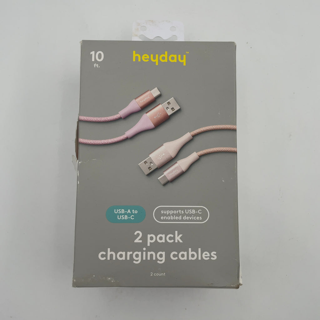10Ft Usb-A To Usb-C Braided Cable 2Pk - Heyday Bright Lilac Cosmetic Pink (Please Be Advised That Sets May Be Missing Pieces Or Otherwise Incomplete.)