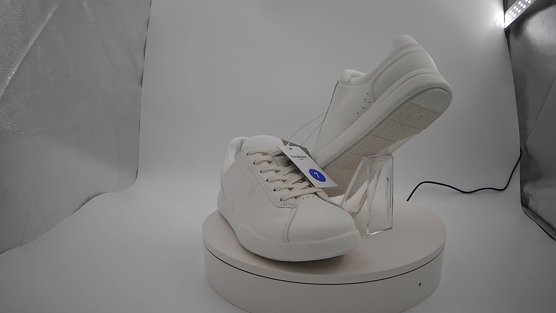 Men's Scout Sneakers - Goodfellow & Co White 7: Lace Up, Cushioned Footbed, Mesh Construction