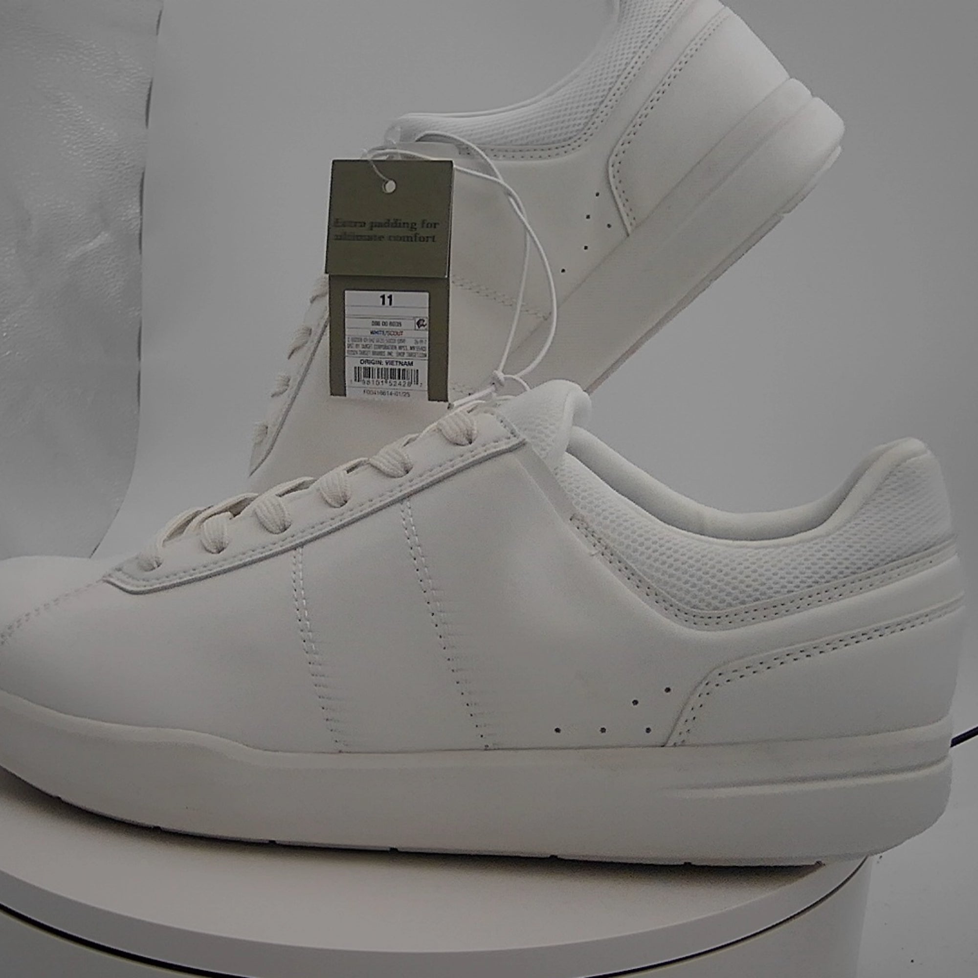 Men's Scout Sneakers - Goodfellow & Co White 11: Lace-Up, Cushioned Footbed, Mesh Construction, Medium Width