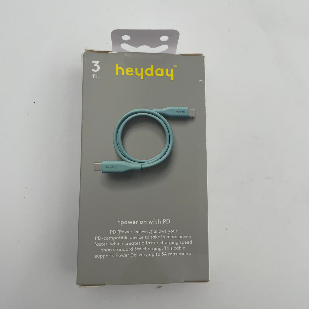 3' Usb-C To Usb-C Cable - Heyday Spring Teal: Charging Cord