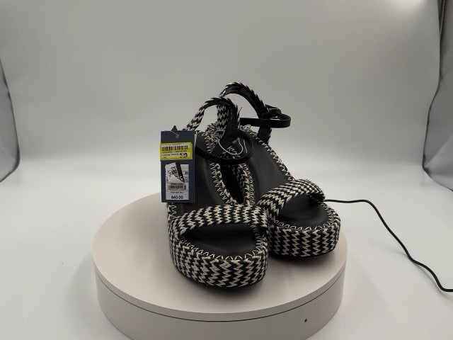 Women's Madeline Woven Platform Sandal Heels with Memory Foam Insole - Universal Thread Black 8.5: Ankle Strap, Block Heel