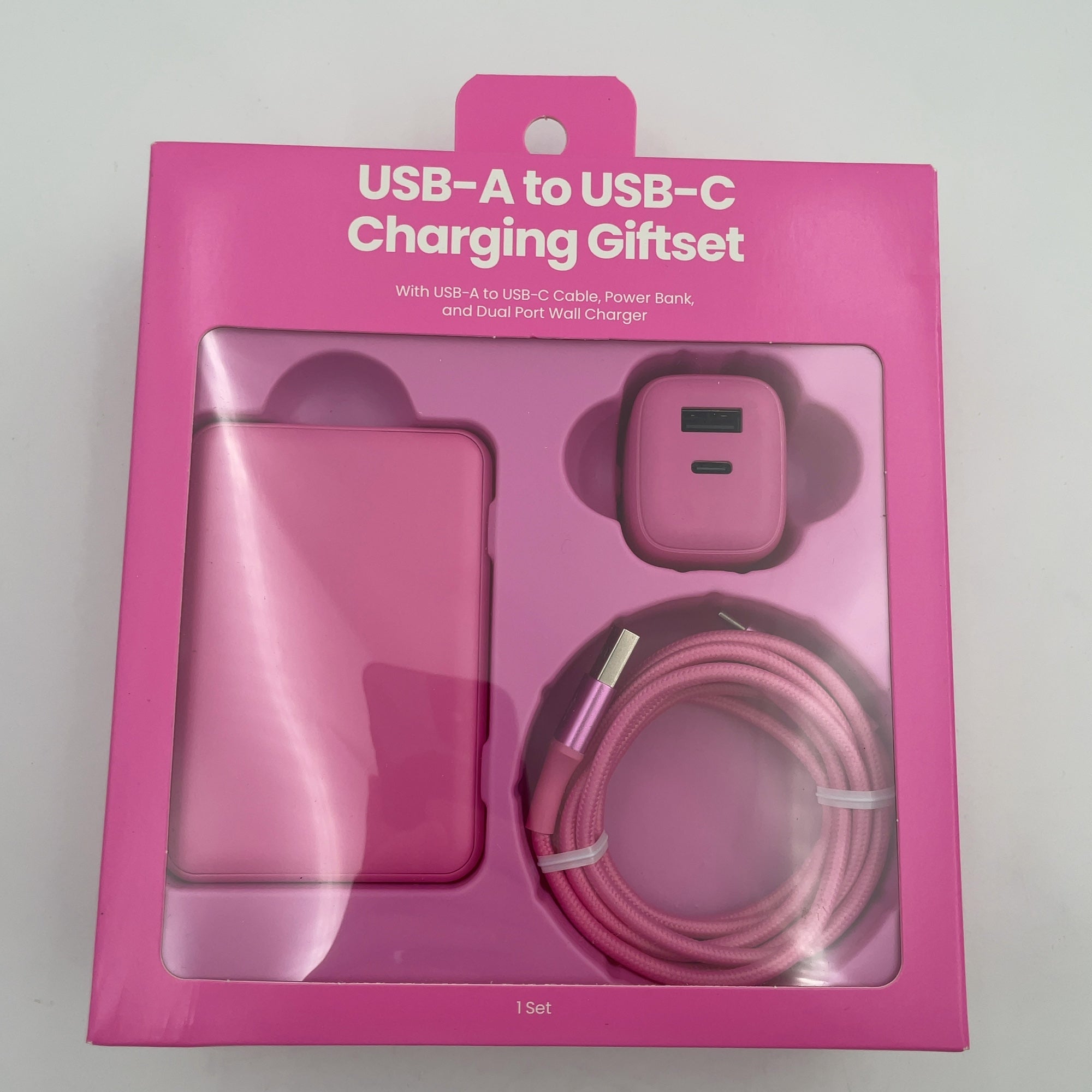 Gems Usb-A To Usb-C Charging Gift Set With 5000Mmah Power Bank, Cable, And Wall Charger - Soft Pink (Please Be Advised That Sets May Be Missing Pieces Or Otherwise Incomplete.)