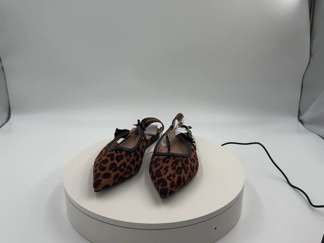 Women's London Sling Back Flats - A New Day Brown 6: Slip-On Tuxedo Style, Cushioned Insole, Pointed Toe, Textured Outsole