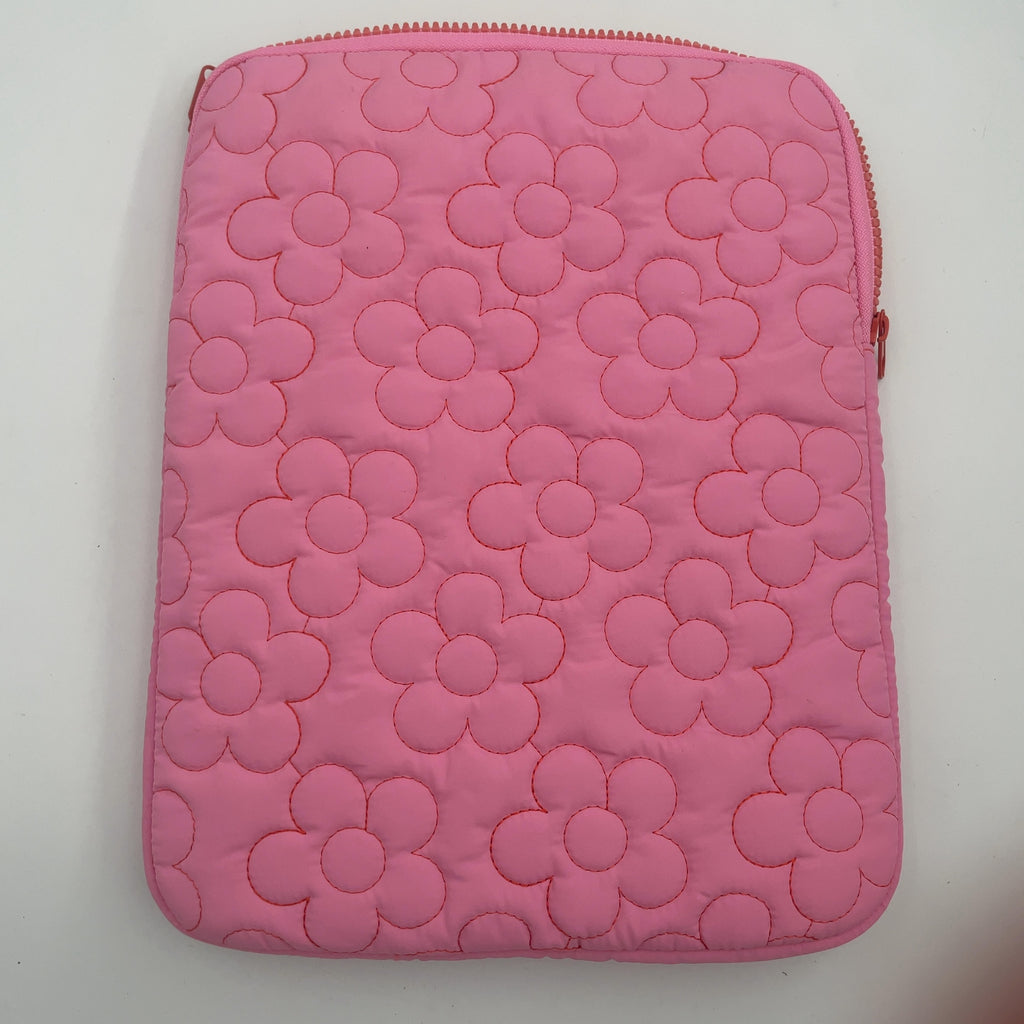 15" Tablet Sleeve - Heyday Candy Pink: Floral Pattern, Recycled Fabric