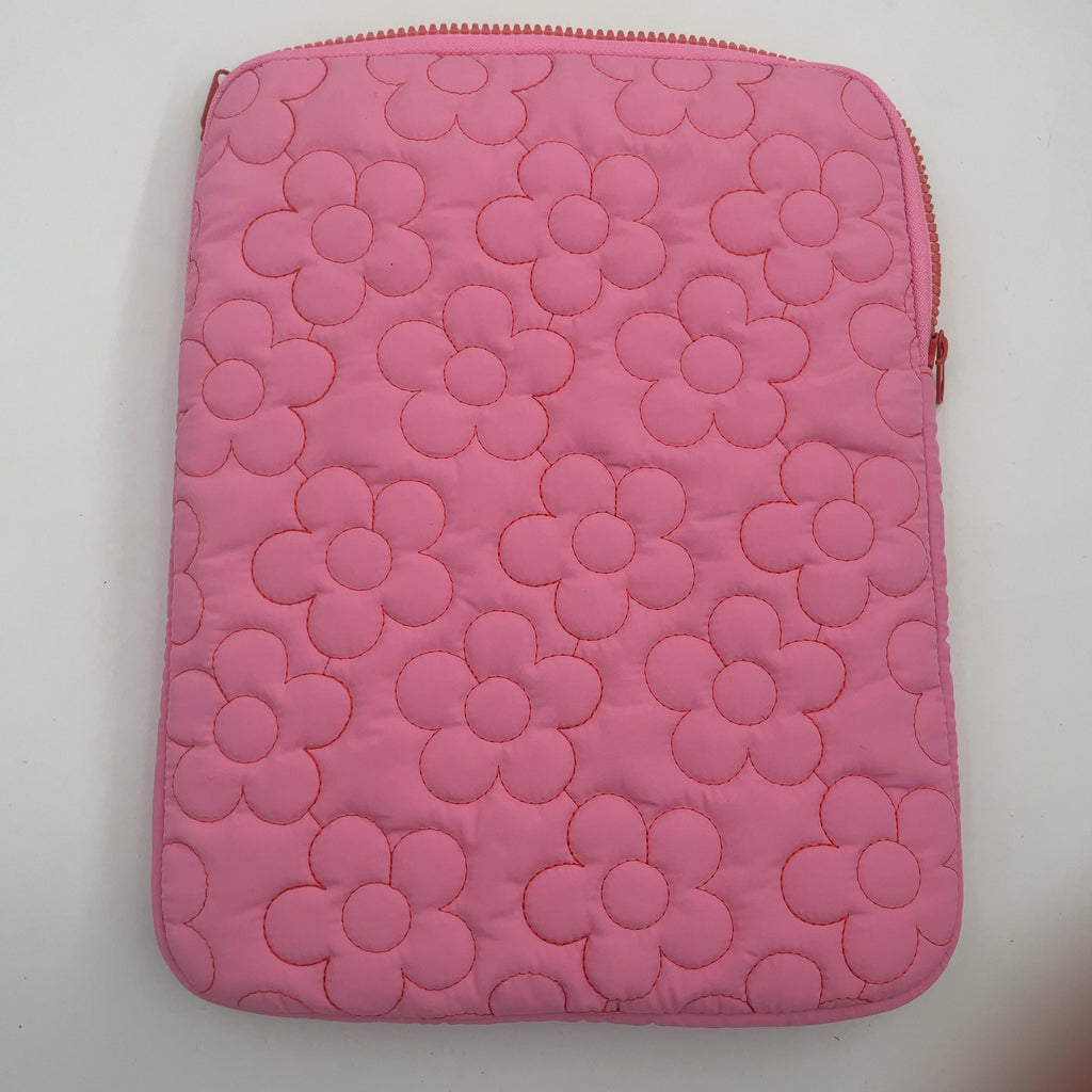 15" Tablet Sleeve - Heyday Candy Pink: Floral Pattern, Recycled Fabric