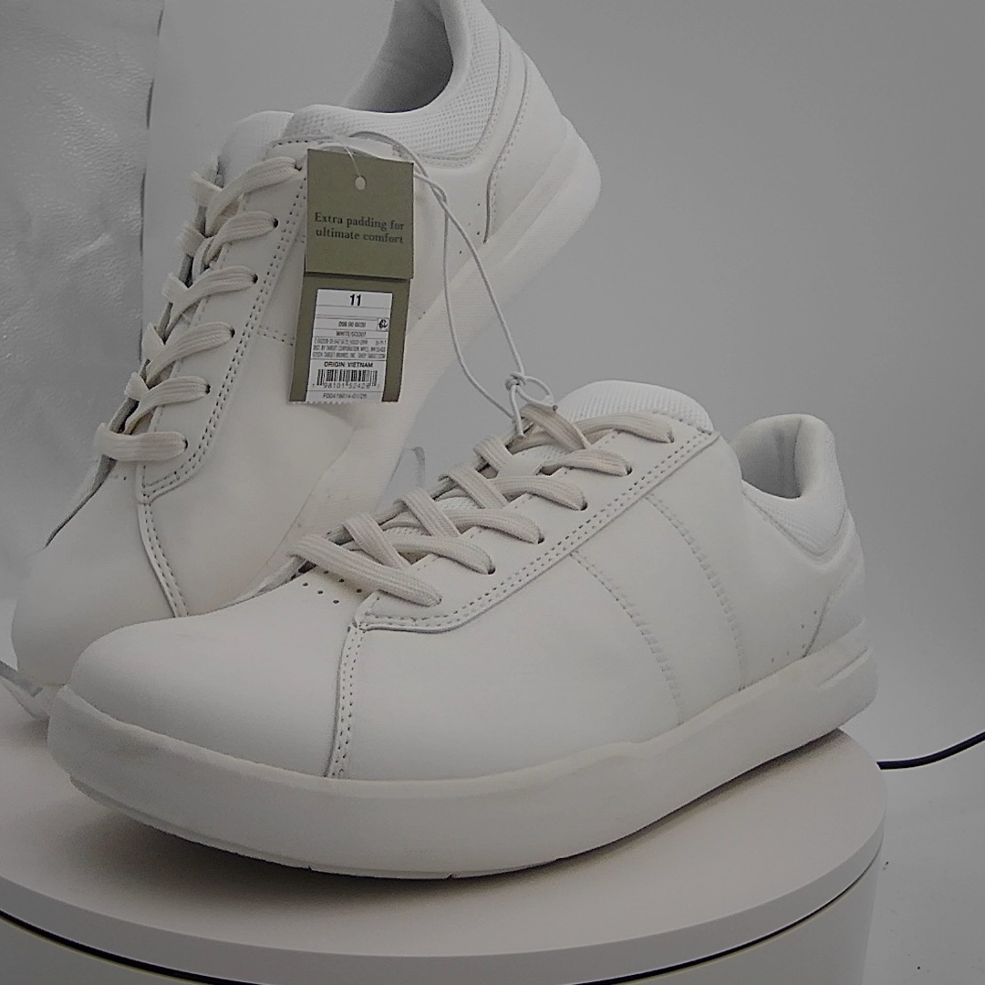 Men's Scout Sneakers - Goodfellow & Co White 11: Lace-Up, Cushioned Footbed, Mesh Construction, Medium Width