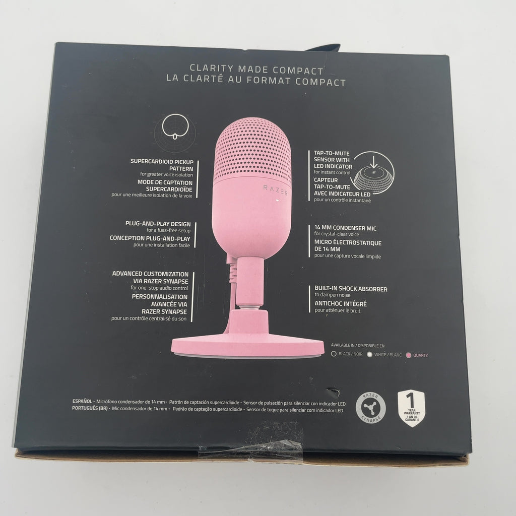 Razer Seiren V3 Mini Ultra Compact Usb Microphone - Quartz Edition