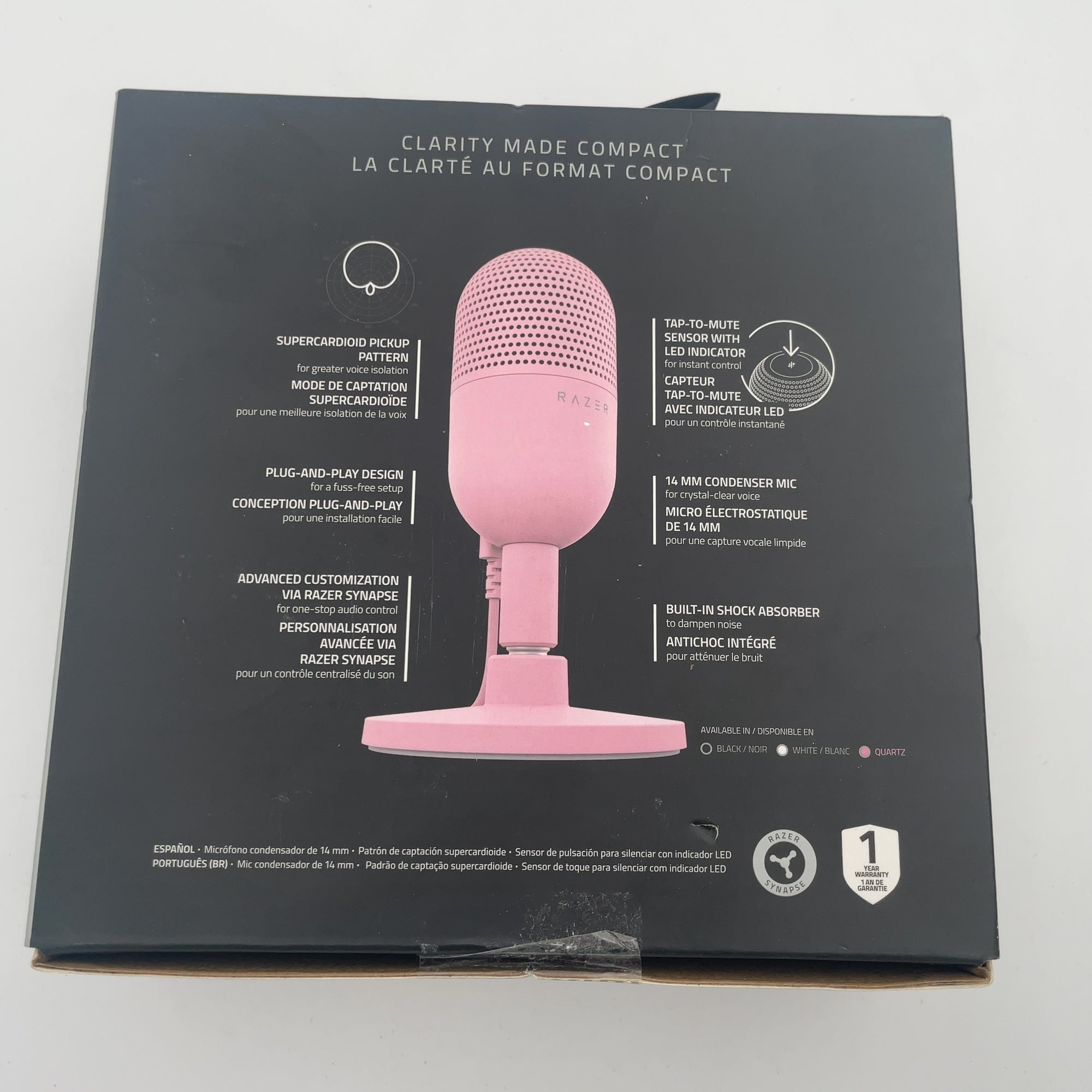 Razer Seiren V3 Mini Ultra Compact Usb Microphone - Quartz Edition
