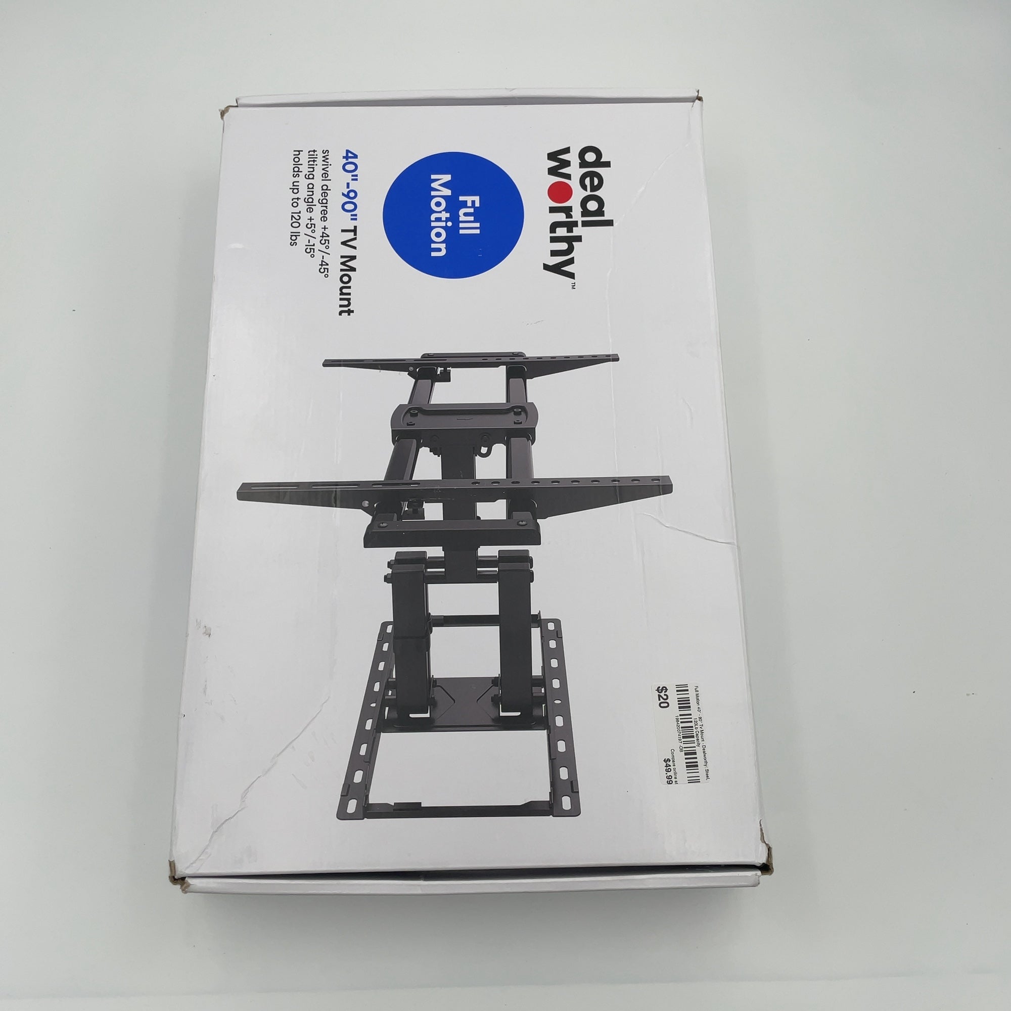 Full Motion 40" - 90" Tv Mount - Dealworthy: Steel, 120Lb Capacity