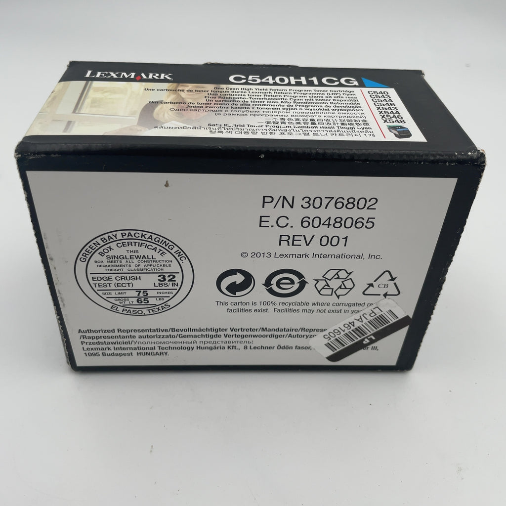 Lexmark High-Yield Toner, 2000 Page-Yield - Cyan (C540H1Cg)