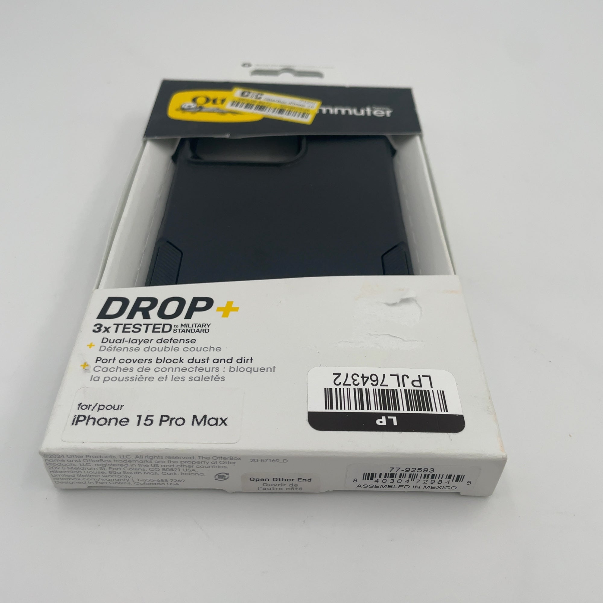 Otterbox Iphone 15 Pro Max Commuter Series Case - Black: Wireless Charging Compatible