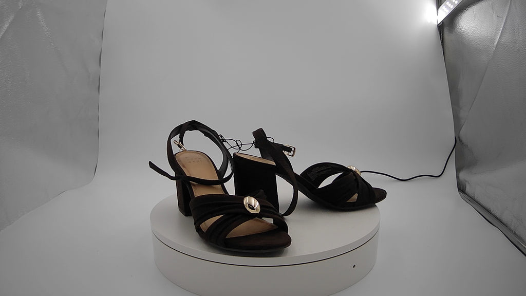 Women’s Bibi Strappy Peep Toe Heels – A New Day Brown 6.5