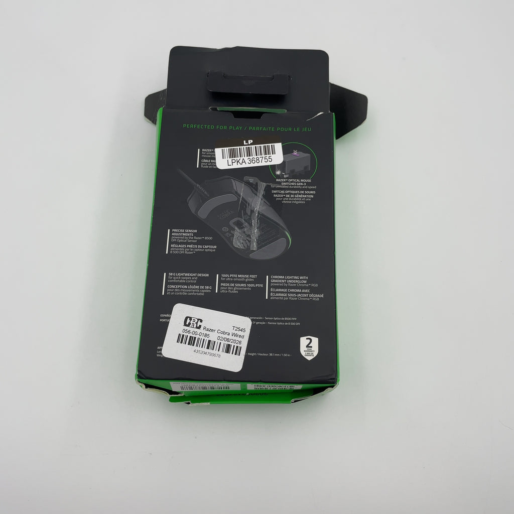 Razer Cobra Wired Gaming Mouse with Chroma RGB Lighting and 58g Lightweight Design - Black