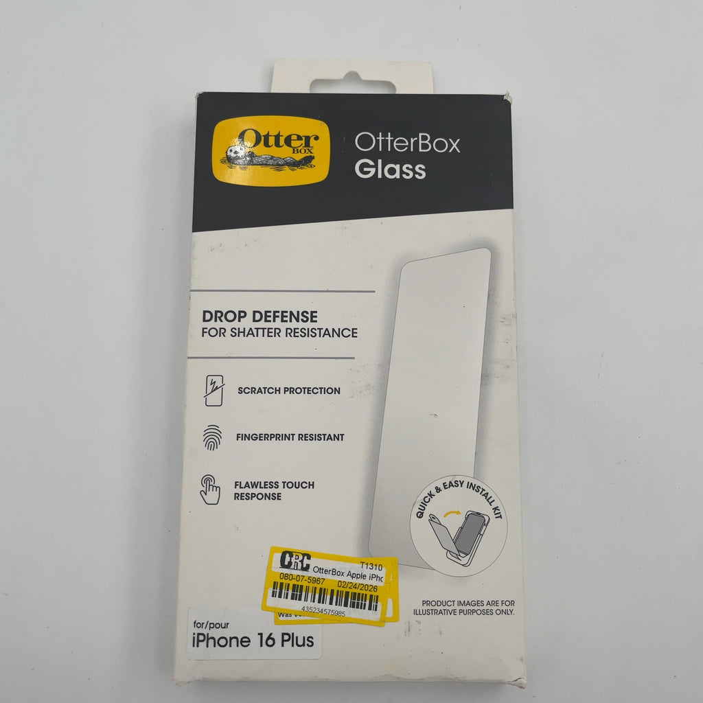 Otterbox Apple Iphone 16 Plus Glass Series Screen Protector - Clear: Fits Iphone 15 Plus, Plastic Material