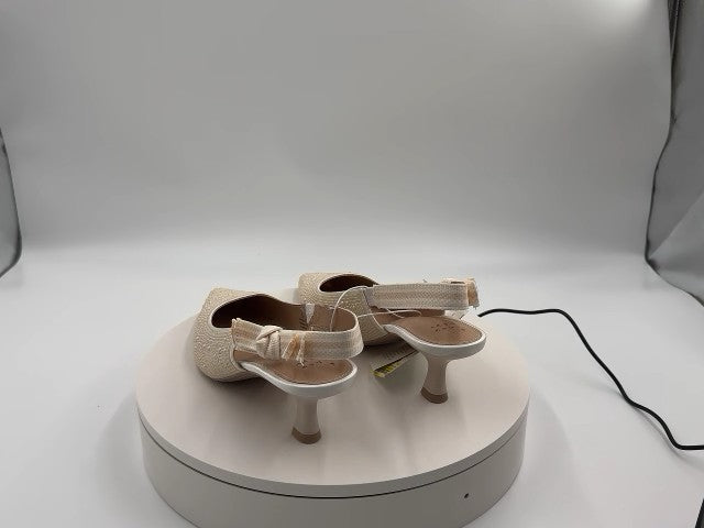 Women's Milan Pearl Slingback Heels - A New Day Ivory 8.5: Satin Pointed Toe, Cushioned Insole